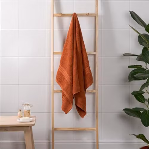 OHS Luxury Fluffy Cotton Terry Bath Towel in Orange – 2
