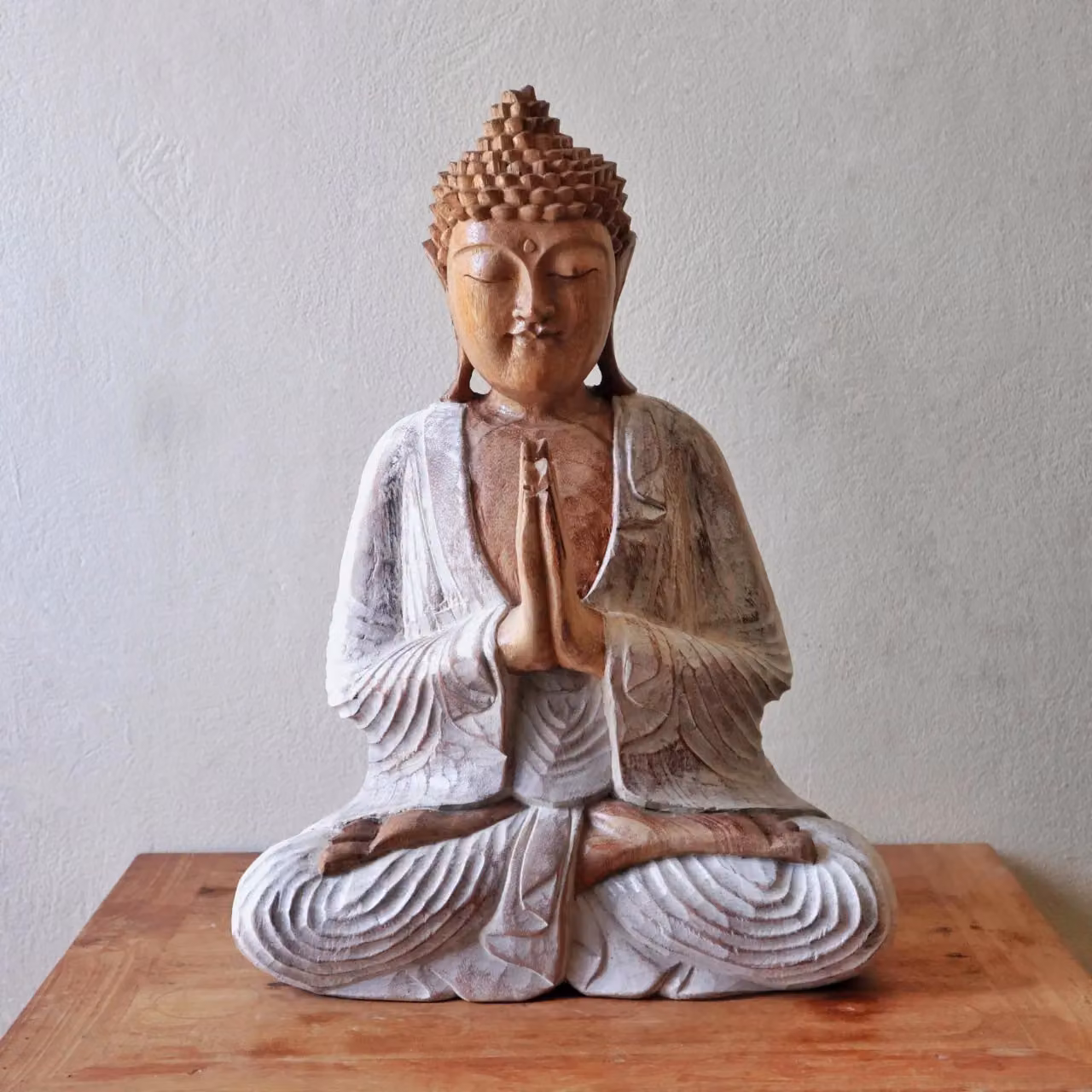 KDMD Ethnic Buddha Statue in Brown and White, Height: 30 cm – 2
