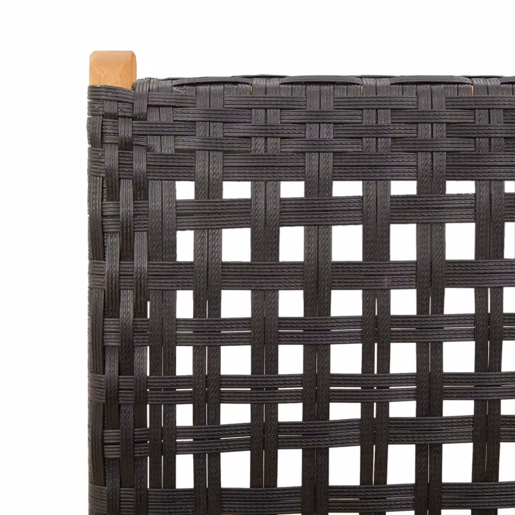 Berkfield Home Set of 2 Black Acacia Wood and Poly Rattan Modern Garden Chairs – 4