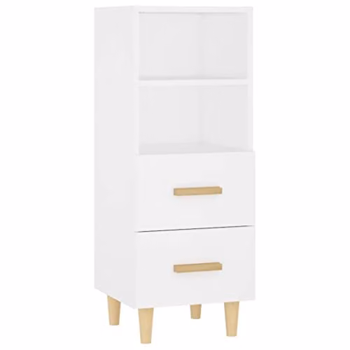 vidaXL White Scandinavian Style Sideboard in MDF, W/D/H: 34.5 x 34.5 x 90 cm
