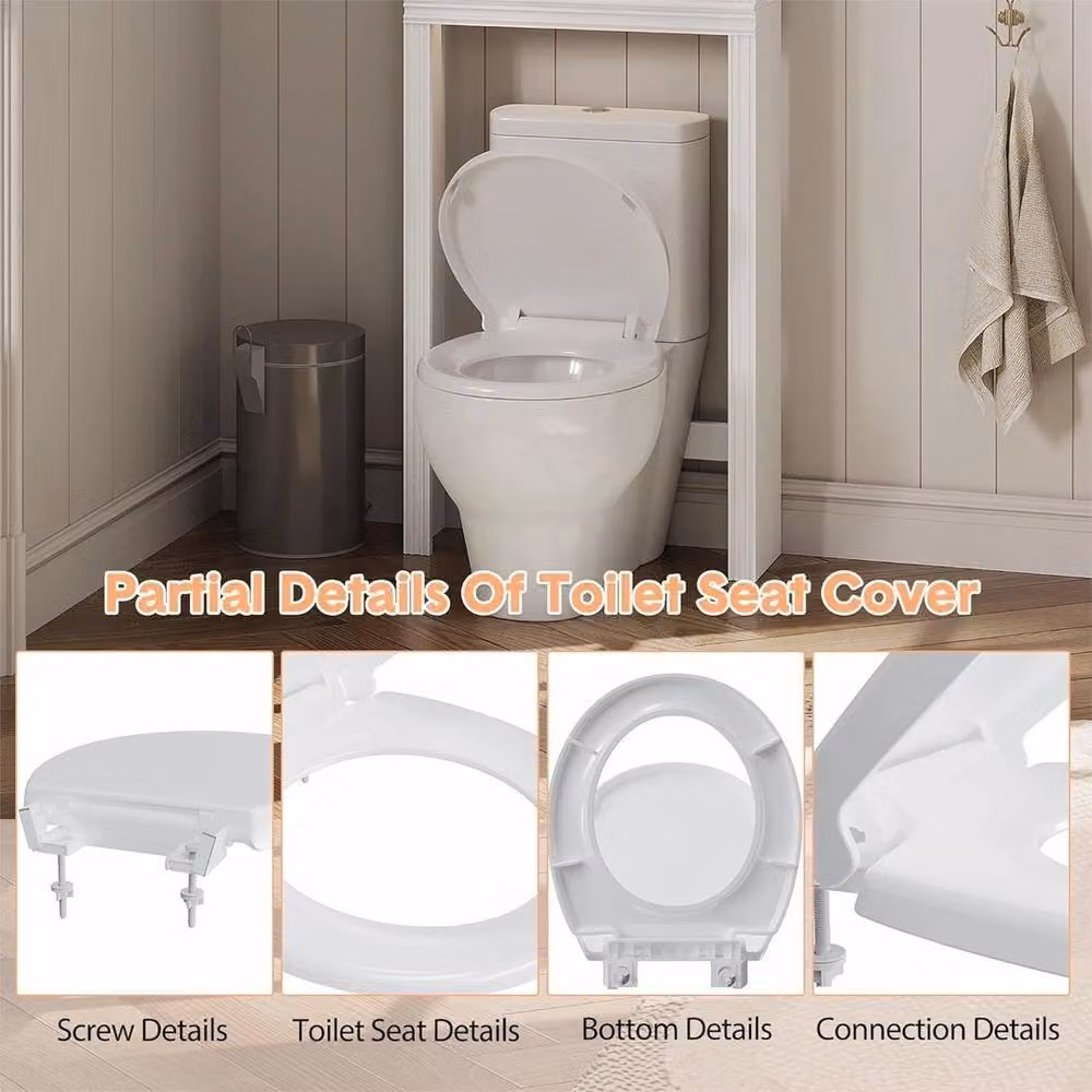 Havendro Round White Toilet Seat with Soft Close and Quick Release Lid and Non-Slip Bumpers – 2