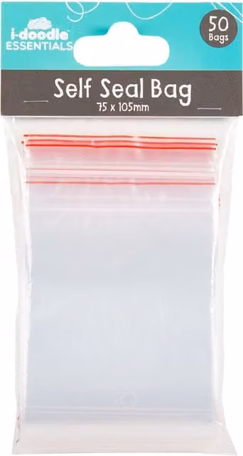 idoodle Essentials Pack of 50 Transparent Press Seal Plastic Bags