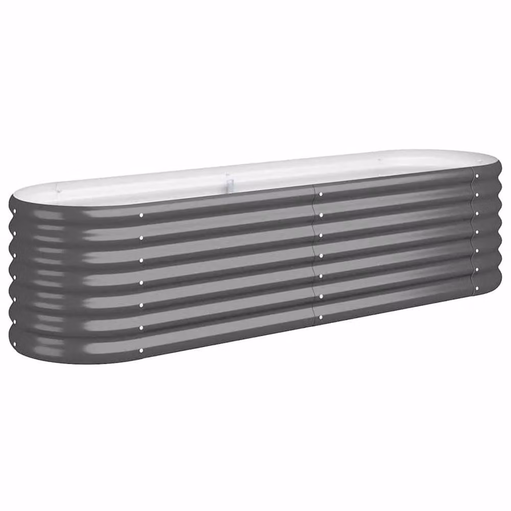 Berkfield Home Garden Raised Bed in Anthracite Grey Powder-coated Steel, W/D/H: 152 x 40 x 36 cm – 2