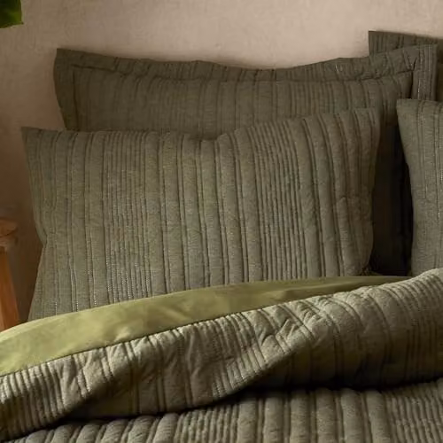 Pineapple Elephant Tamba Jersey Stripe Duvet Cover and Pillowcase Set, Olive Green, 200 x 200 cm – 2