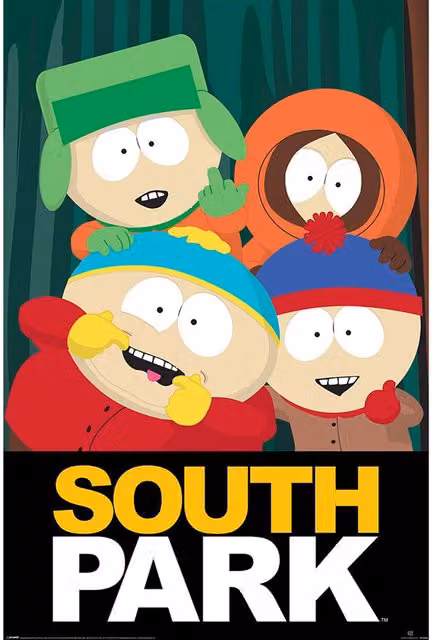 South Park Graphic Paper Poster in Multicoloured and Beige