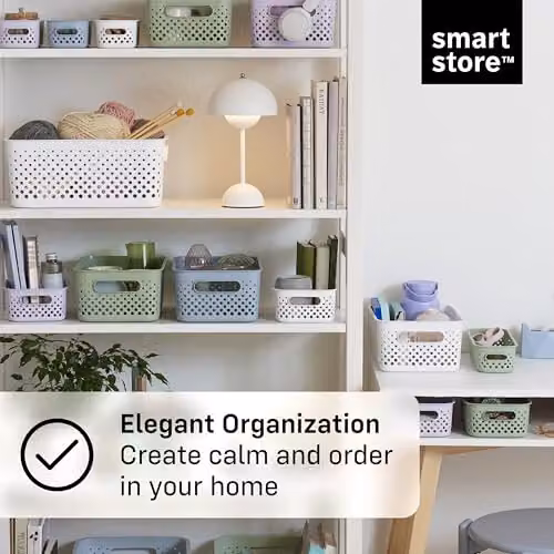 SmartStore Essence L Storage Basket with Handles in White, 11.4L, W: 36.5 cm, D: 27 cm, H: 15 cm – 3