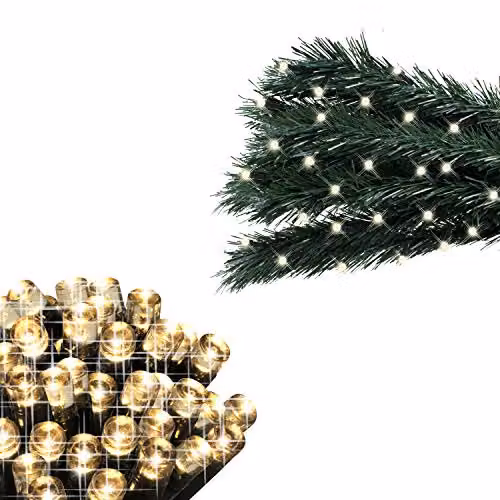 The Christmas Workshop 200 Warm White LED Chaser Fairy Lights, 13.9 Metres, 8 Light Modes for Indoor or Outdoor Use – 5