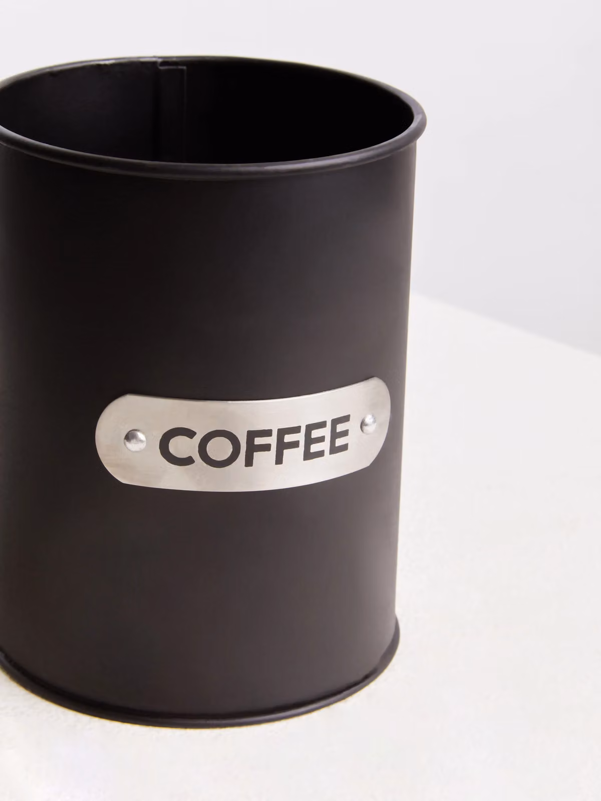 Orsina Chic Design Black Enamel Coffee Canister with Stainless Steel Airtight Lid – 3