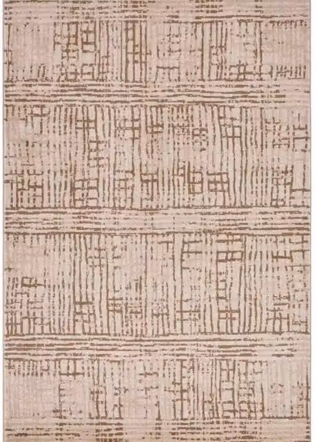 THE RUGS Terrain Designer Shortpile Geometric Rug in Brown, W: 80 cm x L: 200 cm