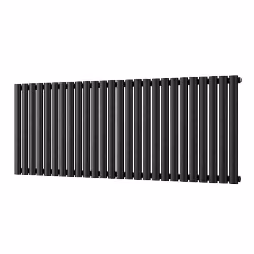 UK Radiators Omeara Black Elliptical Tube Horizontal Designer Radiator, W: 150.8 cm, H: 60 cm – 2