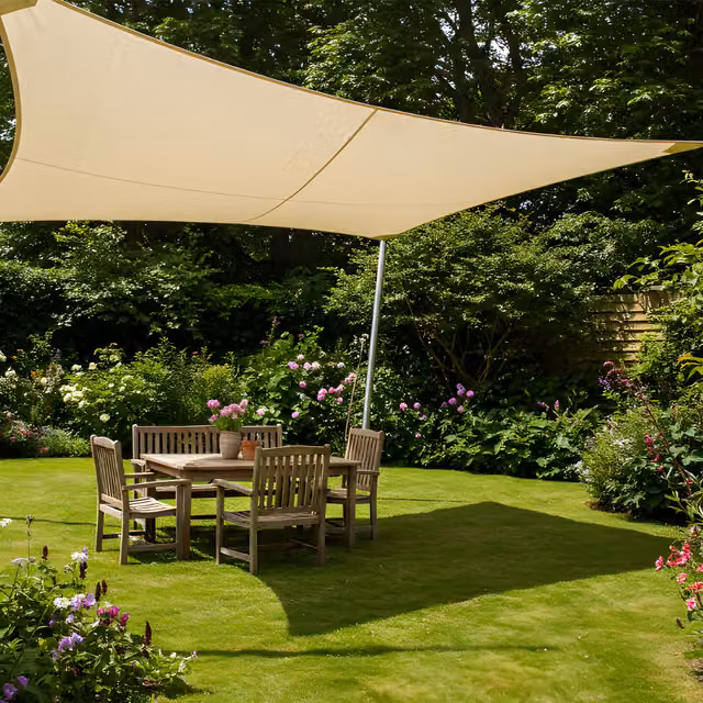 Kookaburra Rectangular Waterproof Garden Sail Shade Canopy with UPF 50 UV Block in Charcoal