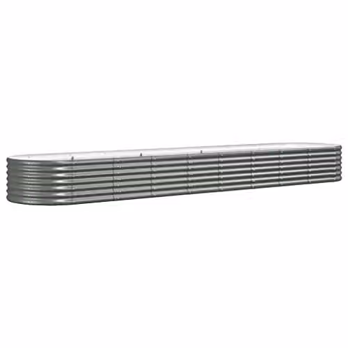 vidaXL Grey Steel Raised Garden Bed W/D/H: 80 x 80 x 36 cm