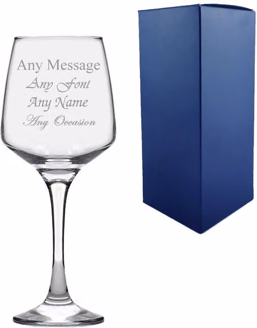 Uniqueful Personalised Red Wine Glass, 414 ml, Transparent