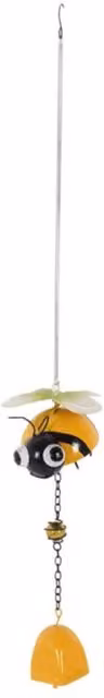 KDMK Yellow Bee Metal Wind Chime with Bell for Indoor and Outdoor Garden Decor, Height: 50 cm