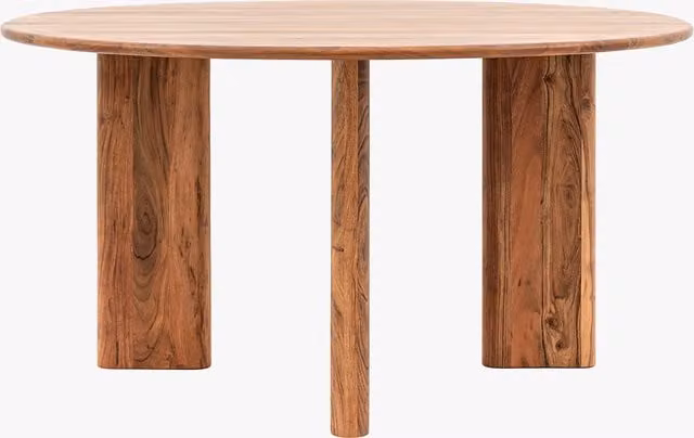 Perch & Parrow Beckingham Round Acacia Wood Dining Table in Brown