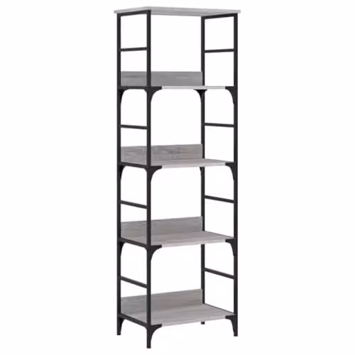 vidaXL Industrial Style Bookshelf in Grey Sonoma Engineered Wood with Metal and MDF Construction