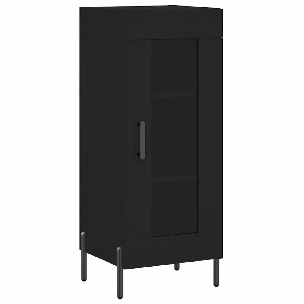 Berkfield Home Classic Black Matt Sideboard with Glass, W/D/H: 34.5 x 34.5 x 90 cm – 2