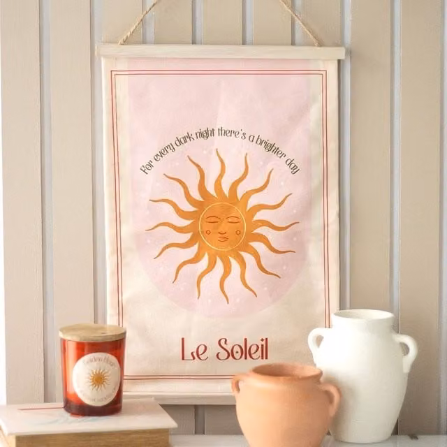 Uniqueful Le Soleil Sun Wall Hanging in Pink