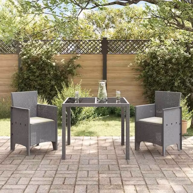 Berkfield Home Set of 2 Modern Garden Chairs in Grey and White Polypropylene – 1