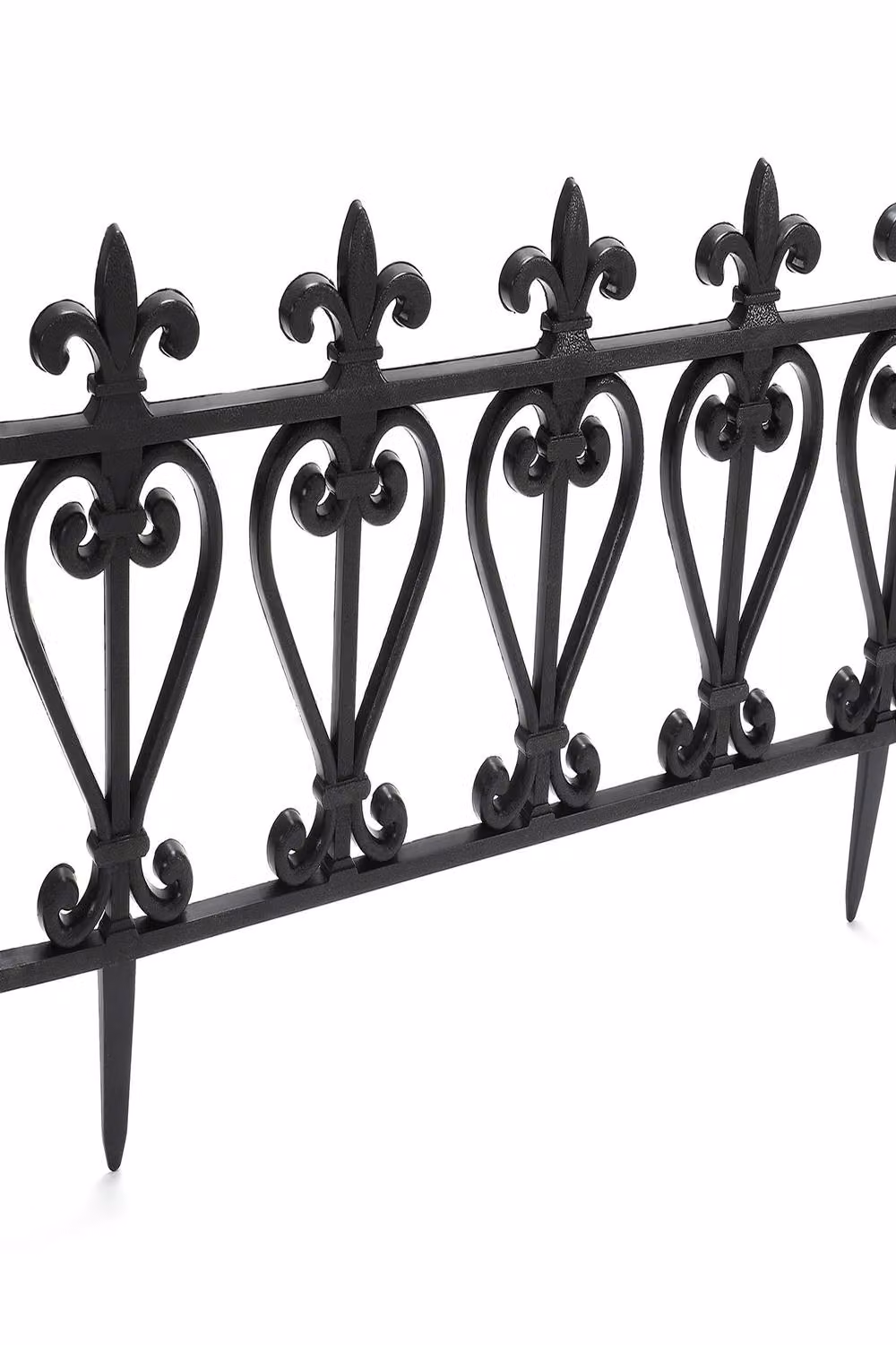 Garden Sanctuary Set of 3 Black Plastic Decorative Garden Border Fence Outdoor Lawn Edging – 3