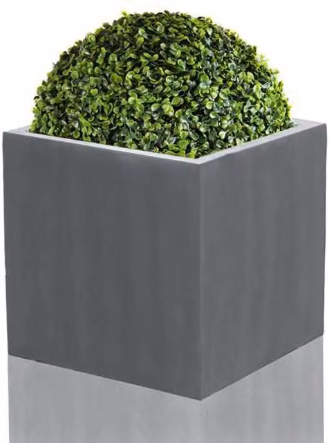 Primrose Polystone Cube Outdoor Planter Tub in Grey