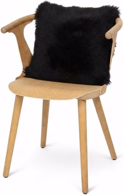 Infinity Leather Luxury Genuine Sheepskin Single Sided Wool Cushion in Black, W/D/H: 40 x 40 x 40 cm – 1