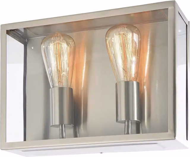 Litecraft Mersey Outdoor Twin Wall Light in Stainless Steel