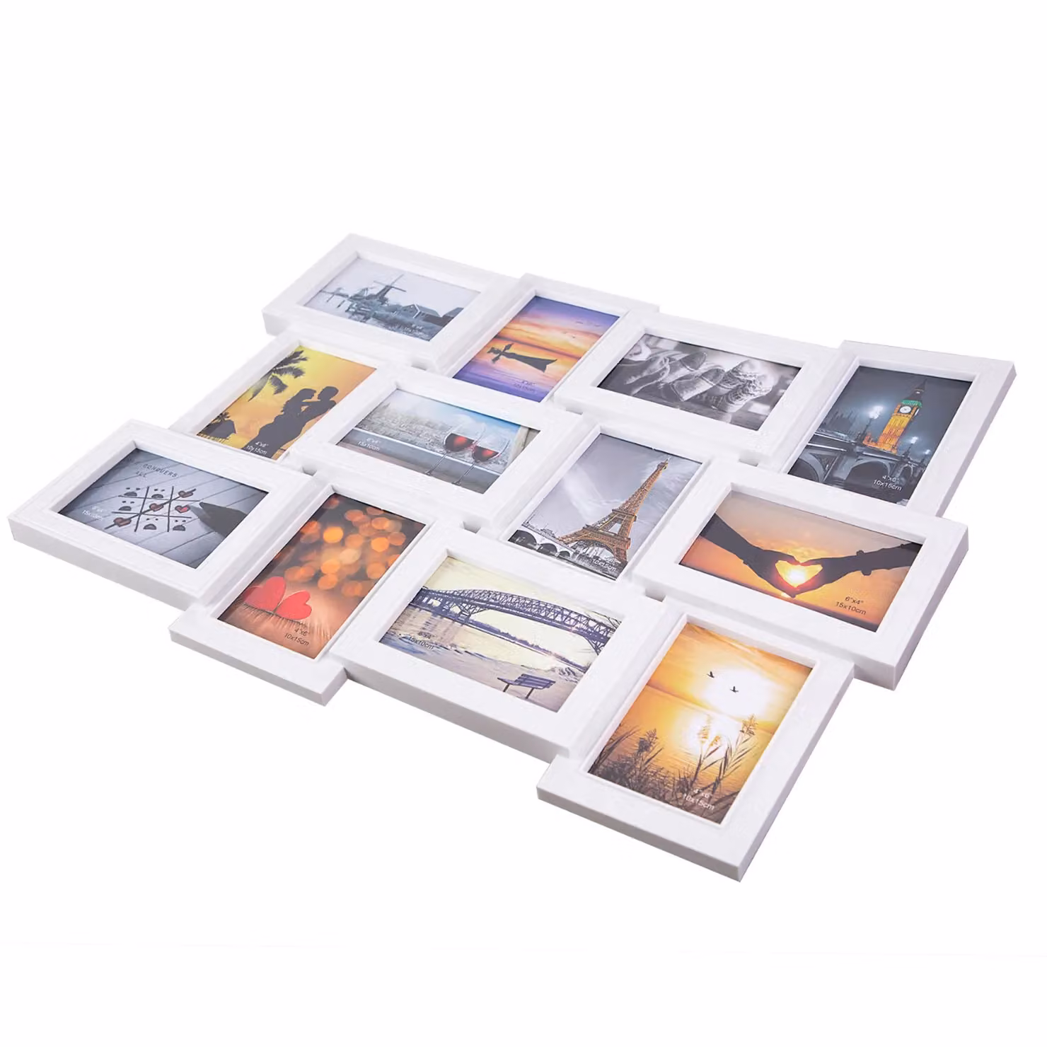 Xample Modern Multi 12 Photo Wall Mounted Picture Frame, White, Size: 10 x 15 cm – 3