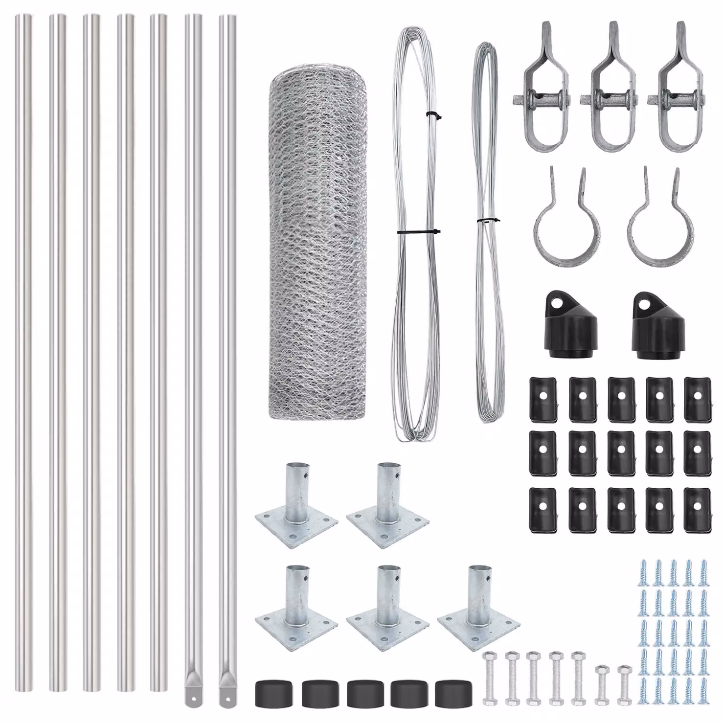Berkfield Home Hexagon Fence in Silver Galvanised Steel, W: 0.4 m, L: 10 m – 2