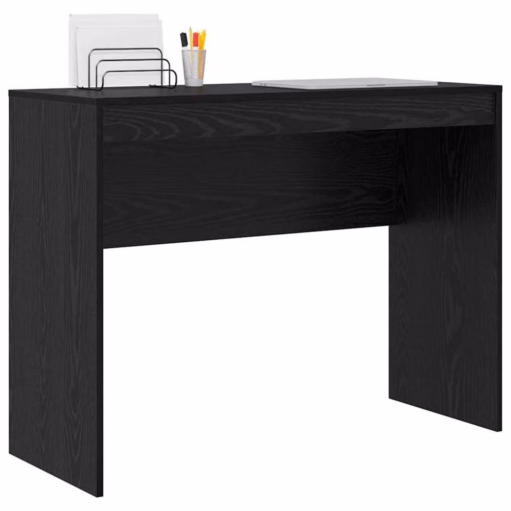 Berkfield Home Black Oak Writing Desk, Black, W/D/H: 100 x 40 x 76 cm – 3