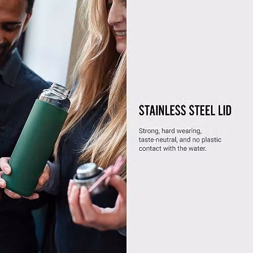 Black + Blum Glass Water Bottle in Green, 600ml – 8