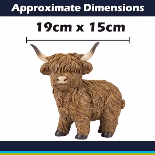 VFM e-Store Highland Cow Soft Toy Ornament, Brown, W: 15 cm, H: 19 cm – 2