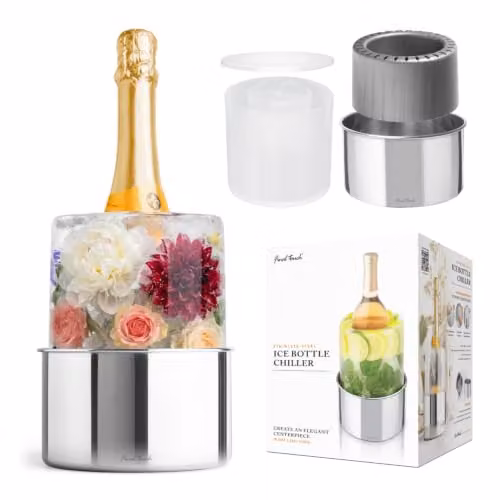 Final Touch Stainless Steel Ice Bottle Chiller in Silver and Multicolour – 1