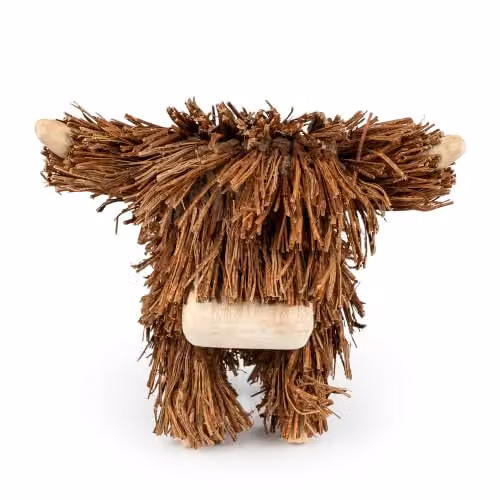 Madison & Mayfair Brown Highland Cow Twig Ornament, Rustic Wood Tabletop Décor, W: 35.0 cm, D: 30.0 cm, H: 35.0 cm