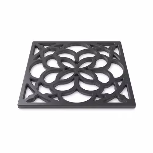 Zeal Square Silicone Non-Slip Heritage Trivet Mat in Black, W/D/H: 18 x 18 x 1 cm