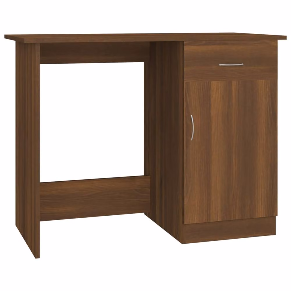 Berkfield Home Modern Writing Desk in Brown Oak, W/D/H: 100 x 50 x 76 cm – 2