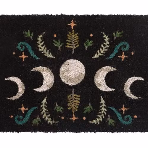 Something Different Wholesale Mystical Woodland Moon Phase Doormat, Black, W/D/H: 60 x 40 x 1 cm – 1