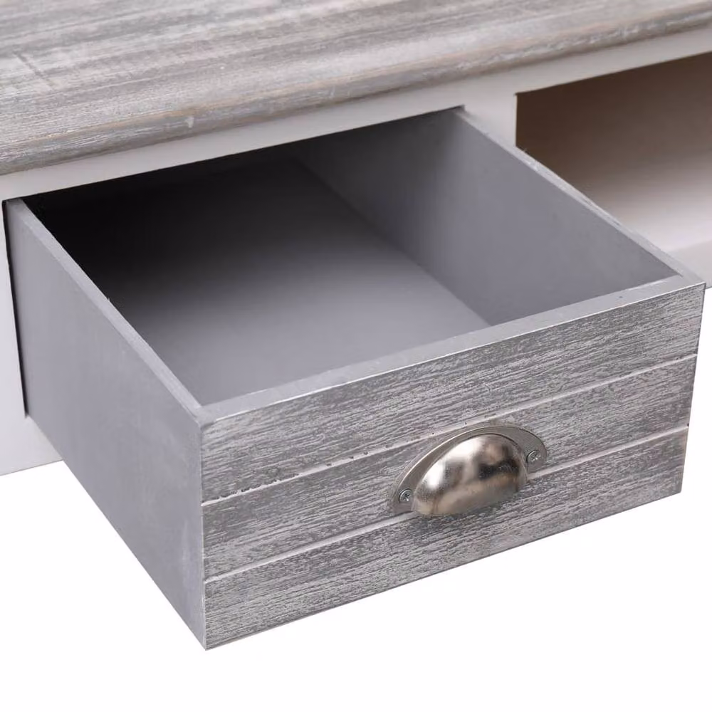 Berkfield Home Grey Wood Writing Desk, W/D/H: 110 x 45 x 76 cm – 2