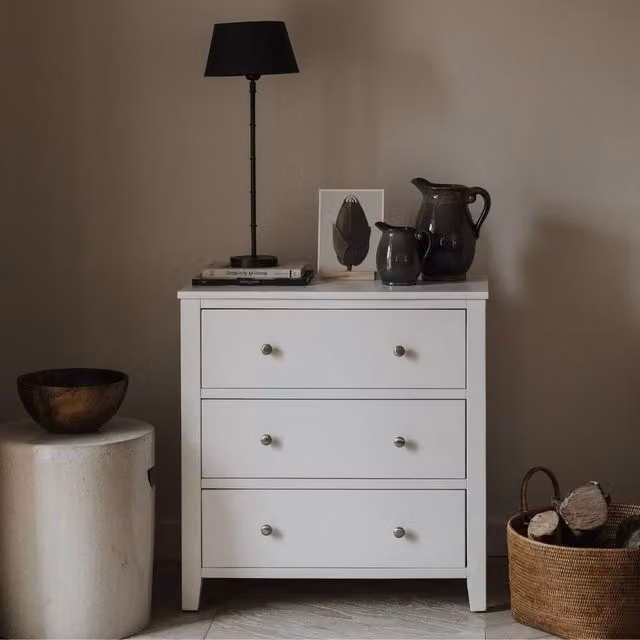 Statement Furniture Brooklyn 3 Drawer Chest of Drawers in White with Dovetail Construction