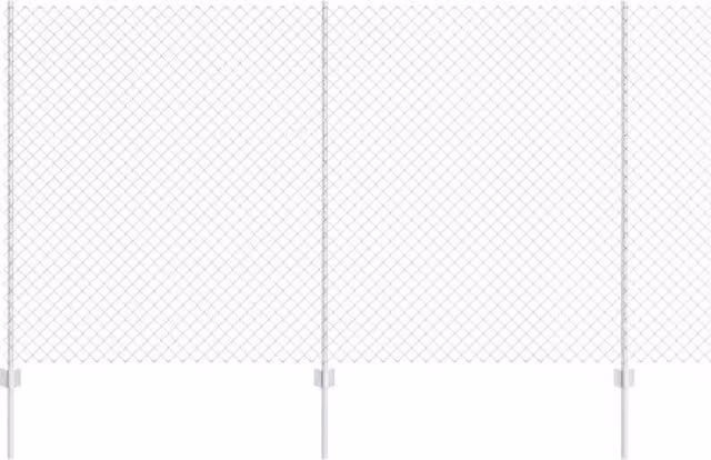 Berkfield Home Galvanised Steel Chain Link Fence in Silver with 20 U Posts, W: 10 m, H: 1.4 m – 1