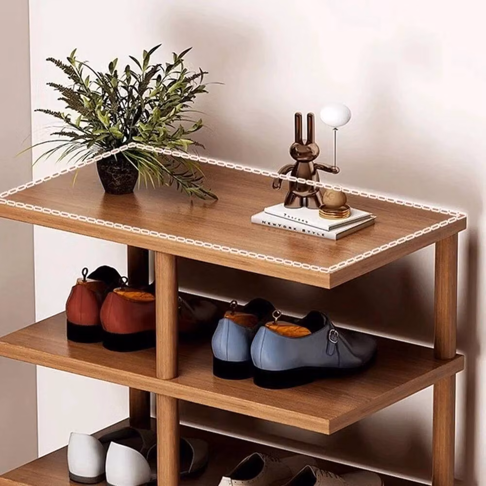EONLION 8 Tier Wooden Shoe Rack in Brown, Width: 100 cm – 3