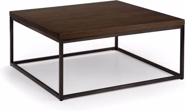 Cheshire Lomond Square Coffee Table in Dark Oak and Metal, Dark Brown