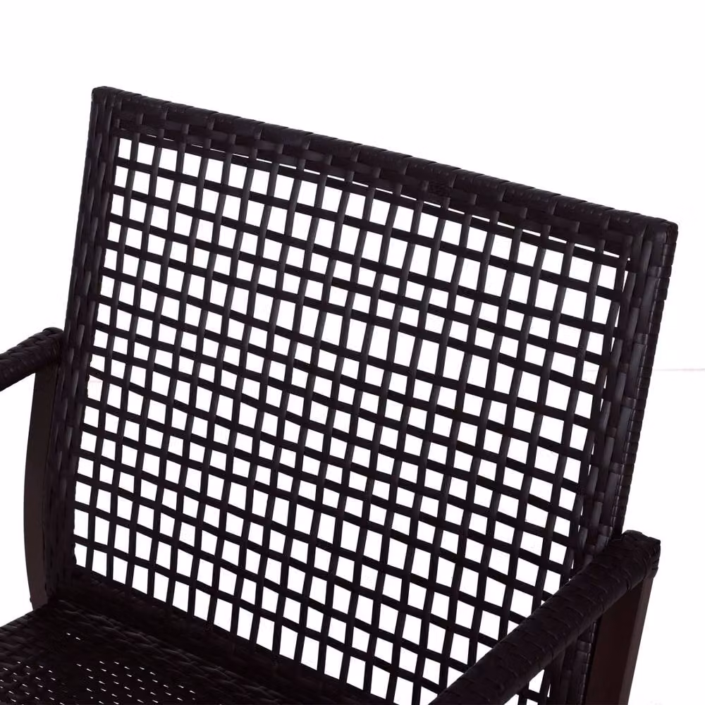 Wyld Haus Madile 3 Piece Rattan Bistro Set with Rocking Chairs and Round Glass Coffee Table in Brown – 5