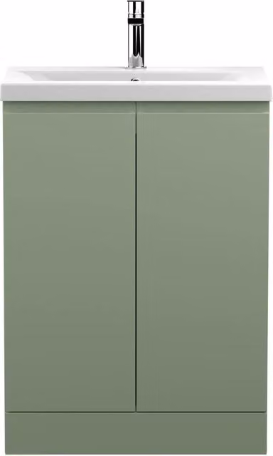Balterley Mavesyn Contemporary 2 Door Freestanding Vanity Basin Unit, Satin Green, W: 60.0 cm, H: 85.0 cm – 1