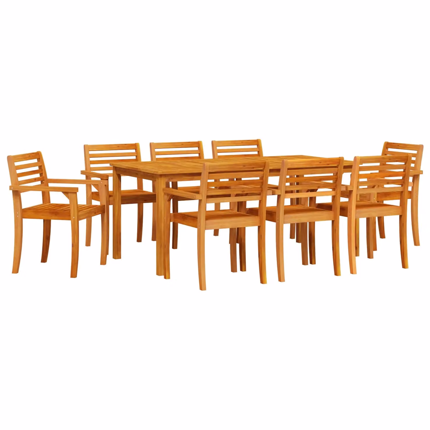 Berkfield Home 9-Piece Rustic Brown Acacia Wood Garden Dining Set – 2