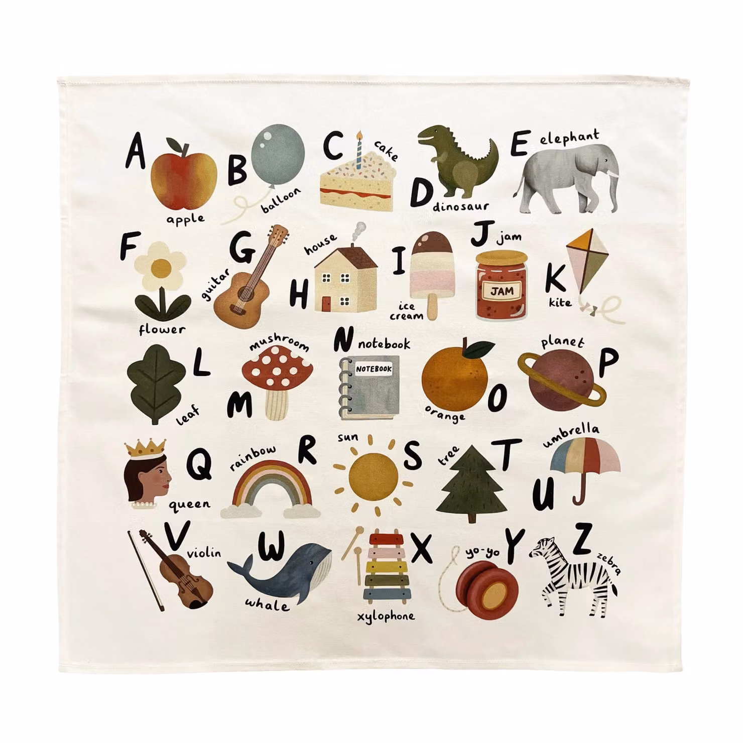 Kid of the Village Alphabet Textile Wall Hanging, Multicolour, 70 x 70 cm – 2