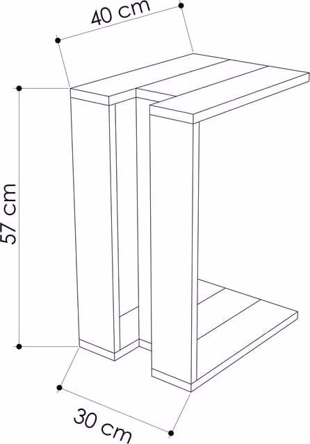 Decortie Muju Modern Side Table in Brown, W/D/H: 40 x 30 x 57 cm