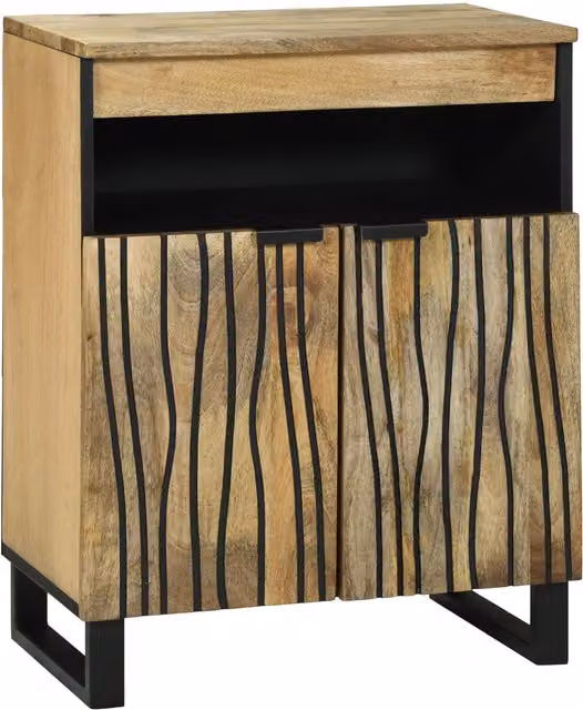 Berkfield Home Modern Mango Wood Sideboard in Brown, W/D/H: 60 x 33.5 x 75 cm