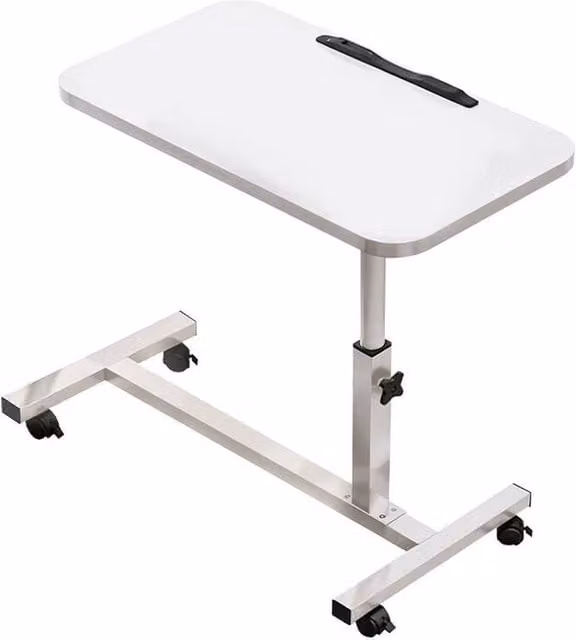 FORGEVIO Height Adjustable Over Sofa TV Table in White