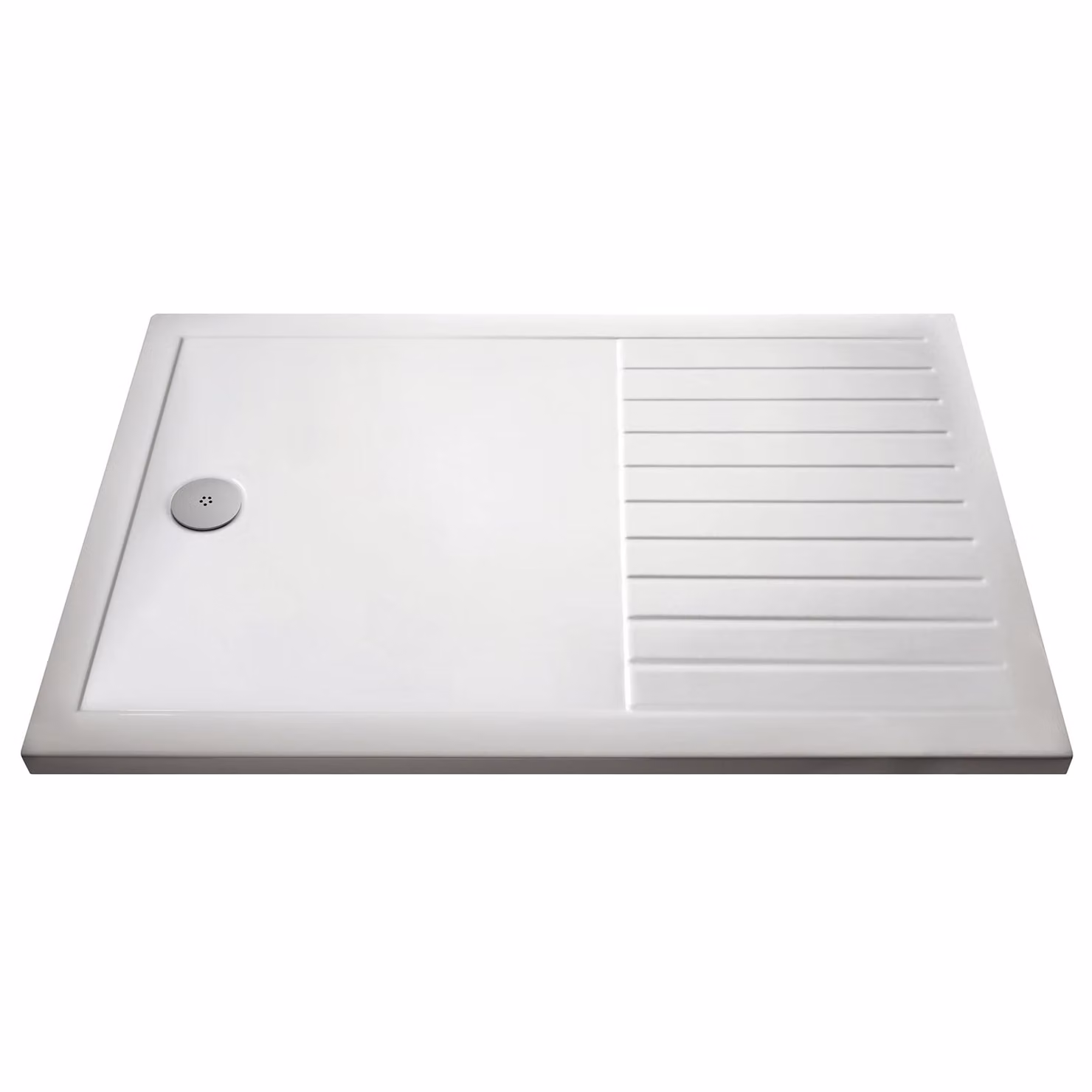 Hudson Reed White Rectangular Walk In Pearlstone Shower Tray W/D/H: 160 x 80 x 4 cm